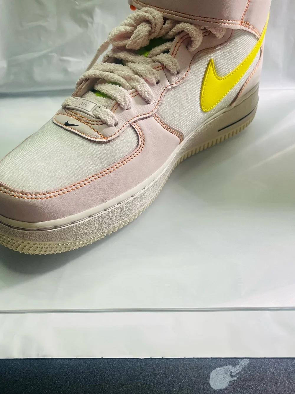 Nike Pink and Yellow High-Top 'Feel Love' Sneaker